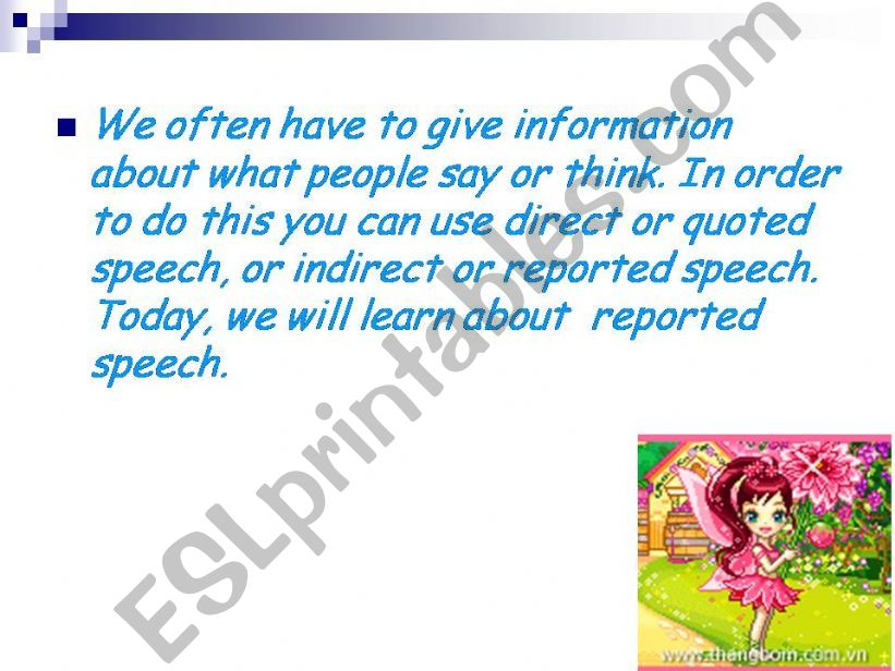 reported speech powerpoint