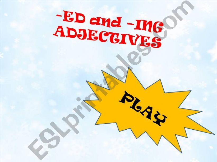 -ed or -ing adjectives game powerpoint
