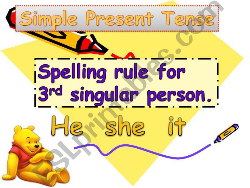 spelling rule for 3rd singular persom