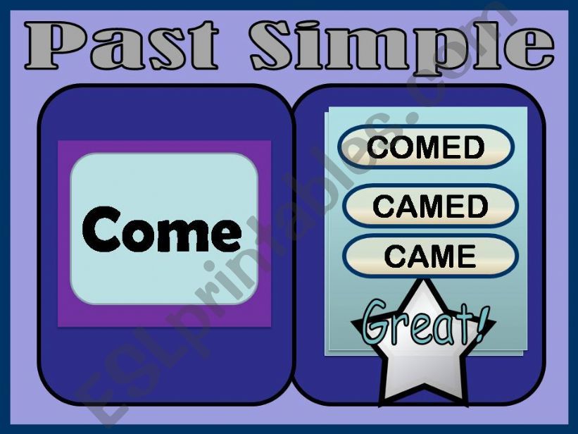 Past tense verbs powerpoint