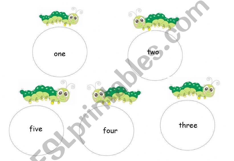 Caterpillars counting game 1 - 10