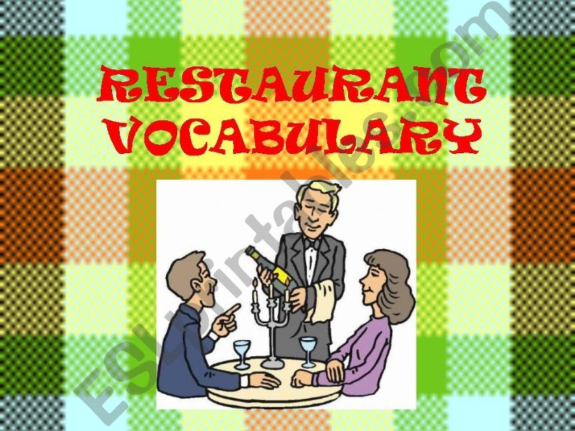 RESTAURANT  VOCABULARY powerpoint