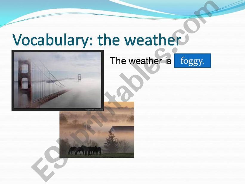 Vocabulary: the weather powerpoint