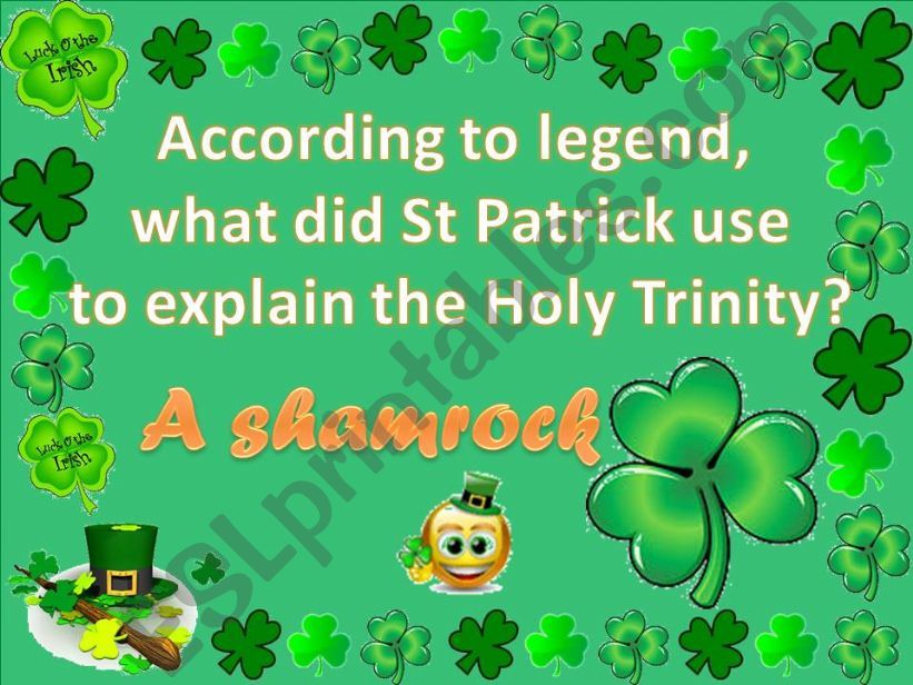 ESL English PowerPoints St. Patrick´s Day quiz 23 13March2011