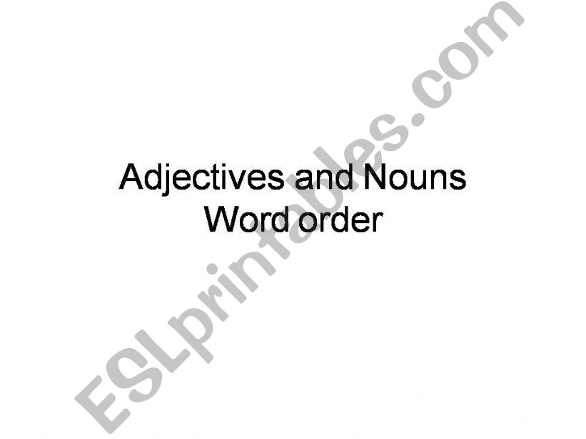 Adjectives and Nouns powerpoint