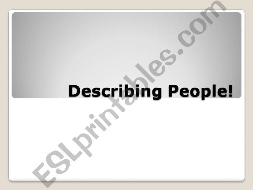 Describing People 1-2 powerpoint