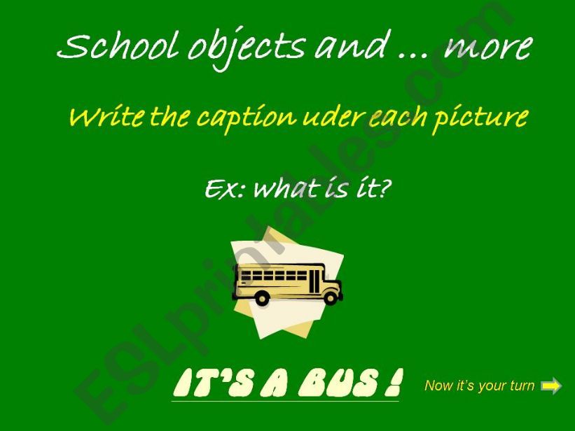 School objects and more powerpoint