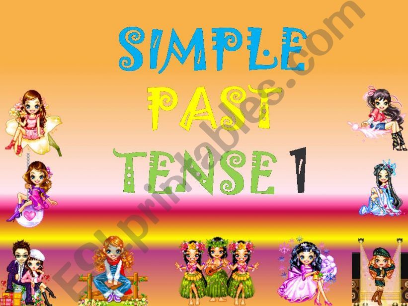 Simple Past Tense - very very very pretty with animated pictures... Set 1&2 