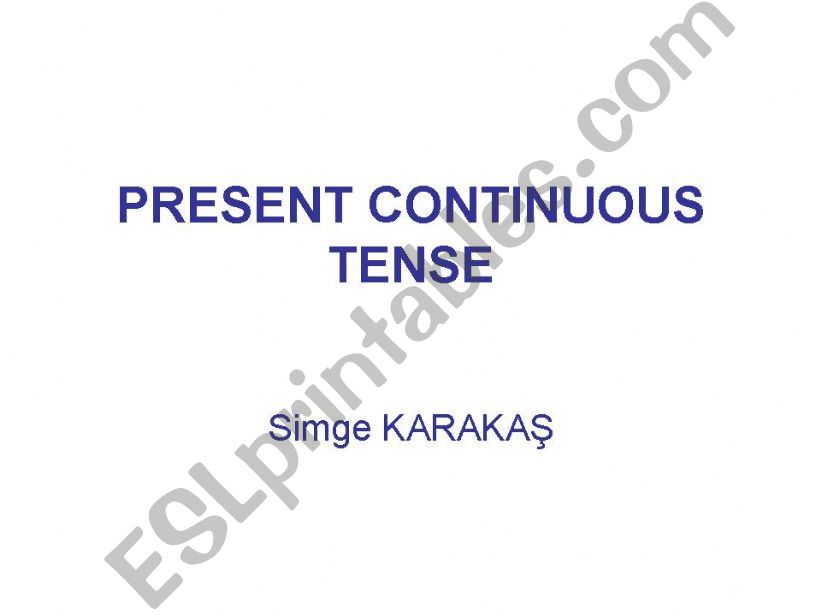 Present Continuous Tense powerpoint