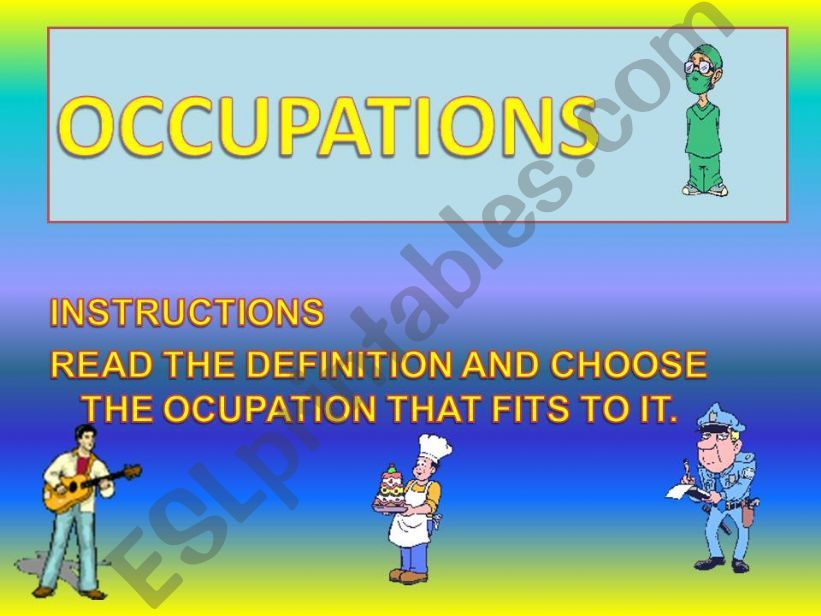 OCCUPATIONS powerpoint