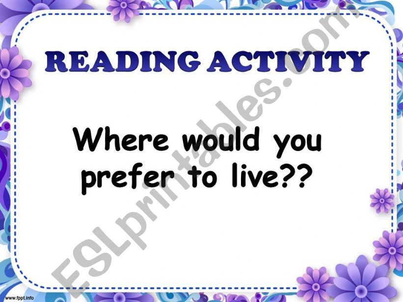 Living preferences reading powerpoint