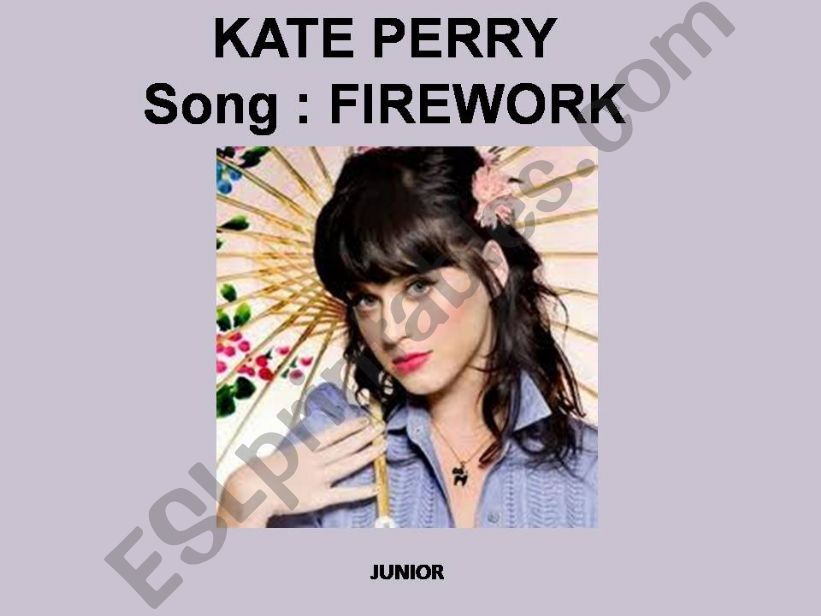 FIREWORK  BY KATE PERRY powerpoint