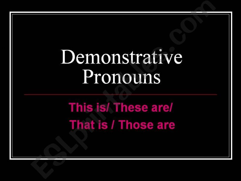 demonstrative pronouns powerpoint