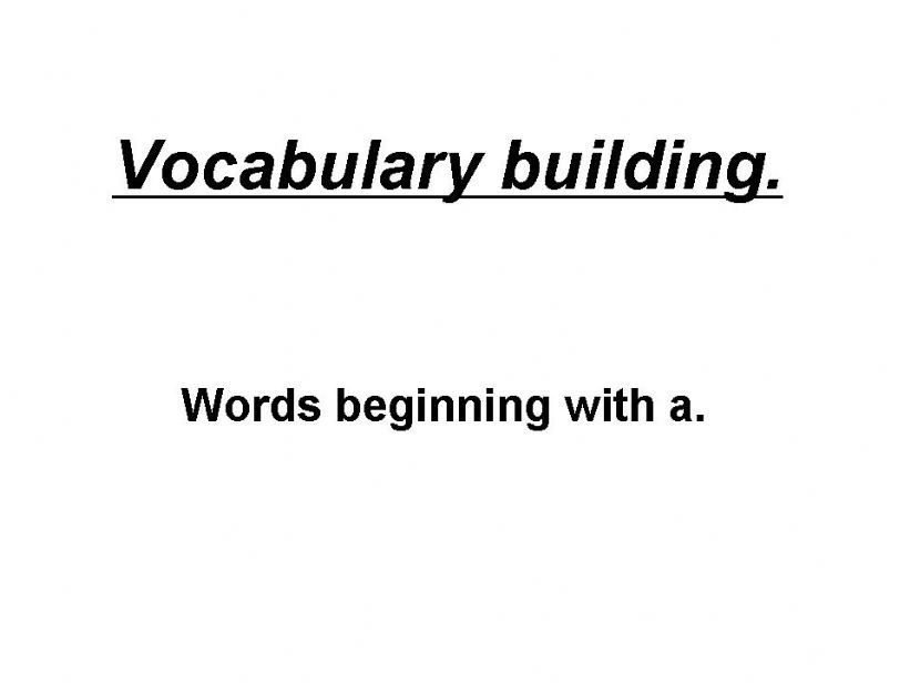vocabulary building. Aa words powerpoint