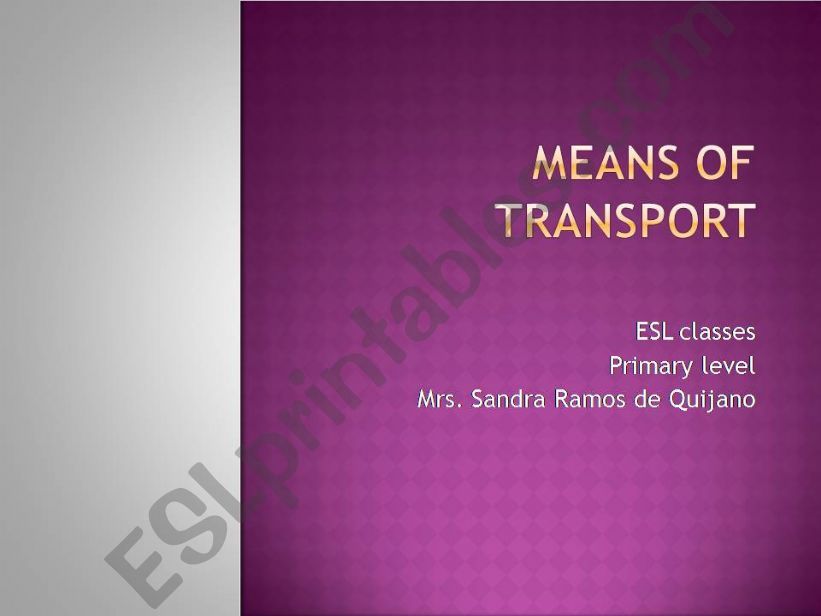 Means of transport powerpoint