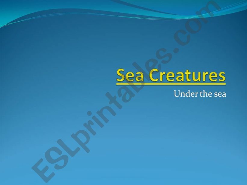Sea Animals Flash Cards  powerpoint