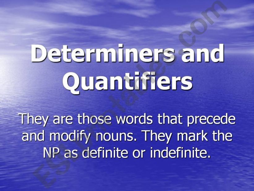 Determiners and Quantifiers powerpoint