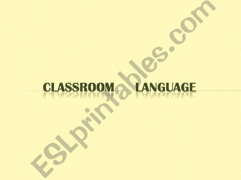 Classroom Language powerpoint