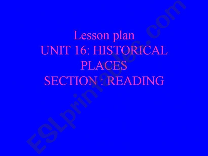 HISTORICAL PLACES powerpoint