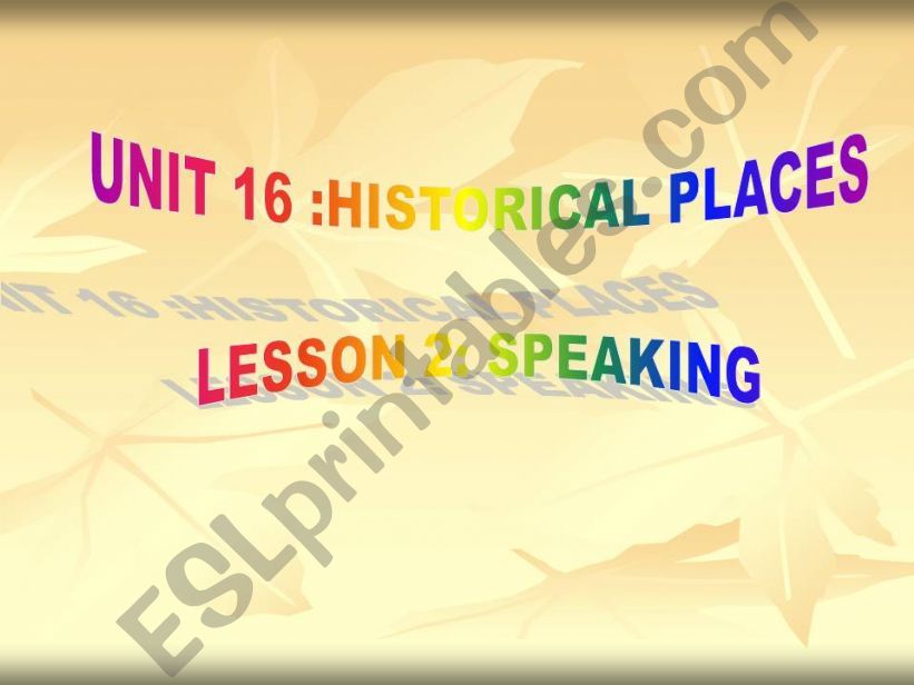 HISTORICAL PLACES powerpoint