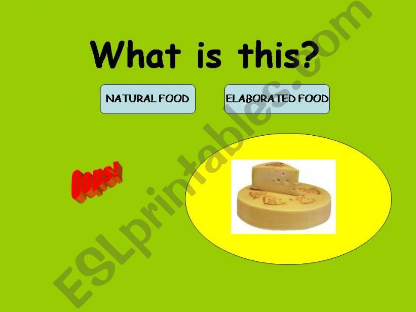NATURAL OR ELABORATED FOOD? GAME PPT