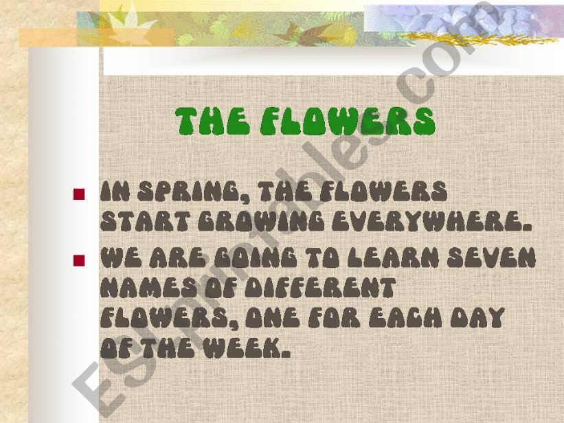 THE FLOWERS powerpoint