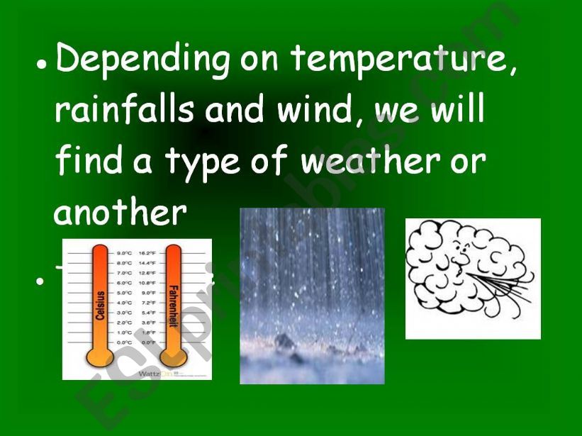 TYPES OF WEATHER powerpoint