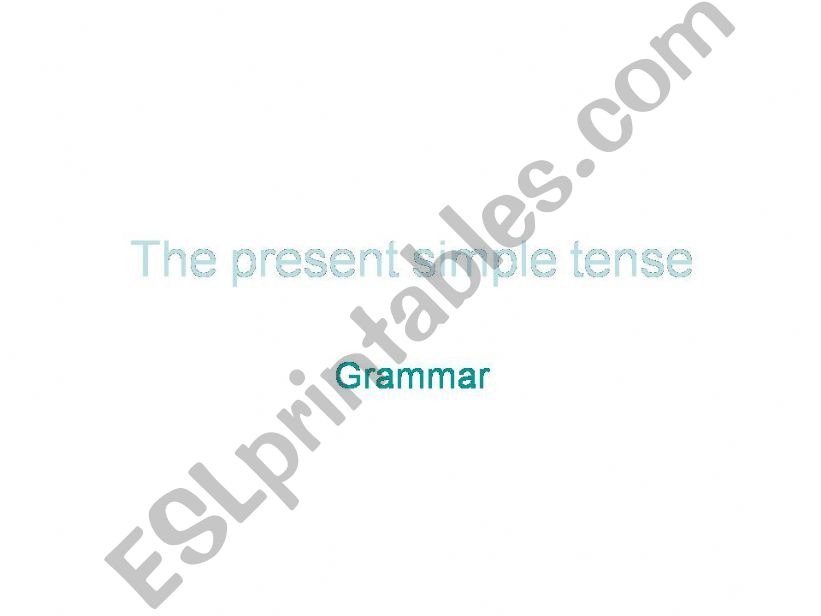 THE PRESENT SIMPLE TENSE powerpoint