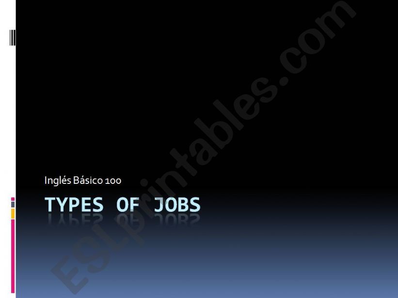 Types of Jobs powerpoint