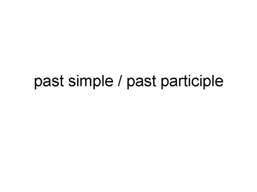 irregular simple past / past participles