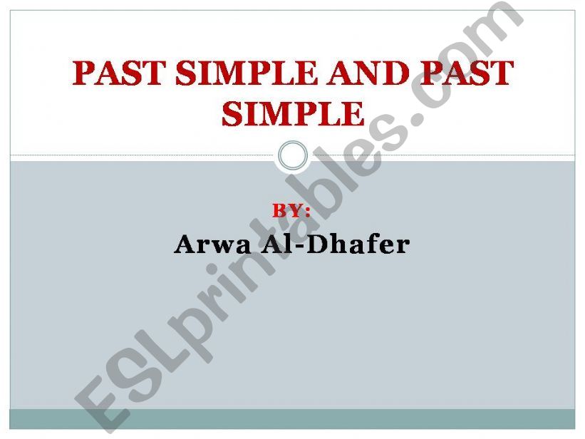 past perfect vs past simple powerpoint