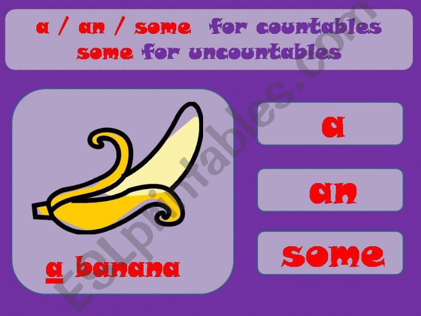 COUNTABLES & UNCOUNTABLES 1 powerpoint