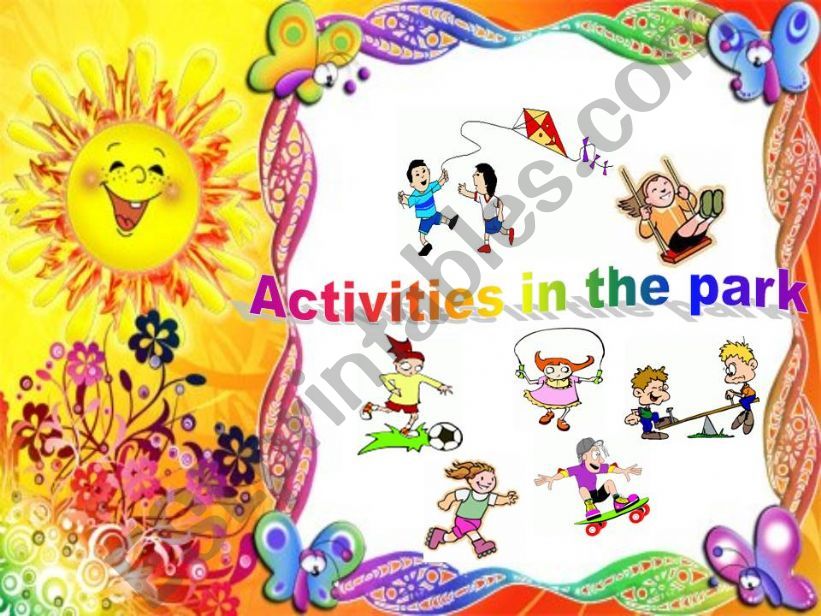 Activities in the park powerpoint