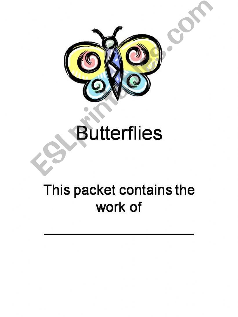 Butterfly phonics and word skill packet