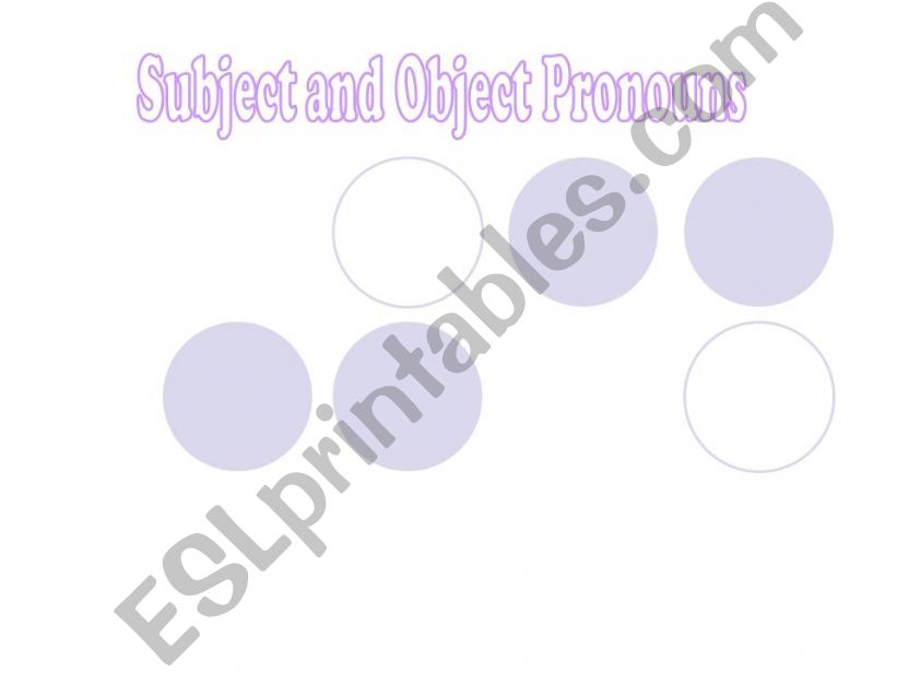 Subject and Object Pronouns powerpoint