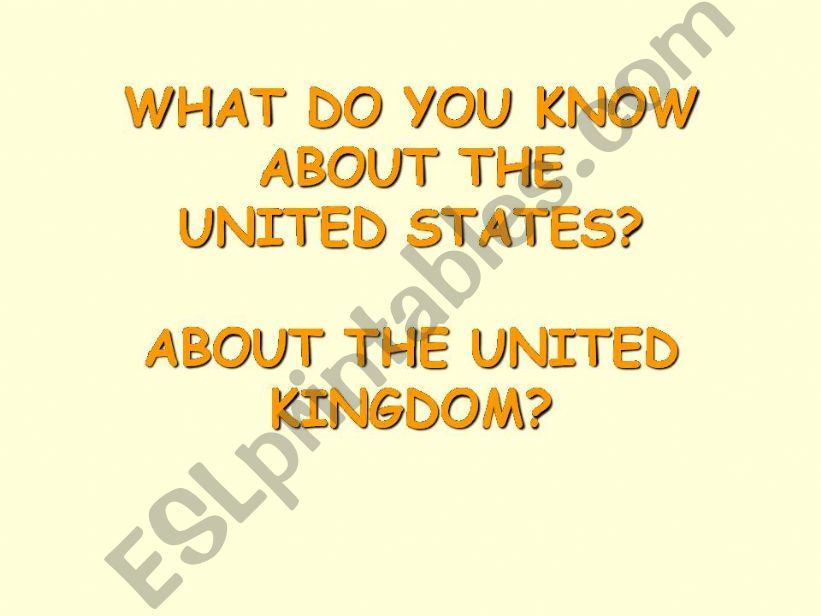 The USA and The UK powerpoint