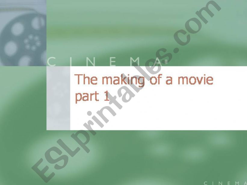 Jobs in the movie world powerpoint