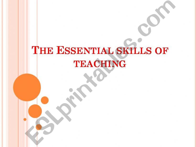 the essential skills of teaching 