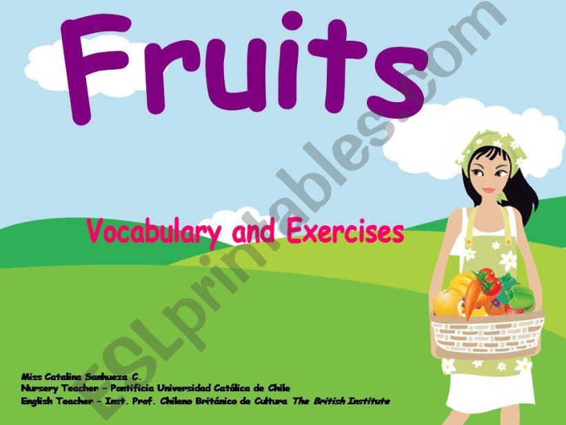 Fruits: vocabulary and Board games