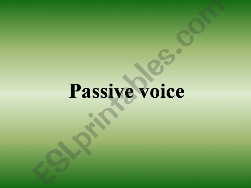 Passive Voice powerpoint