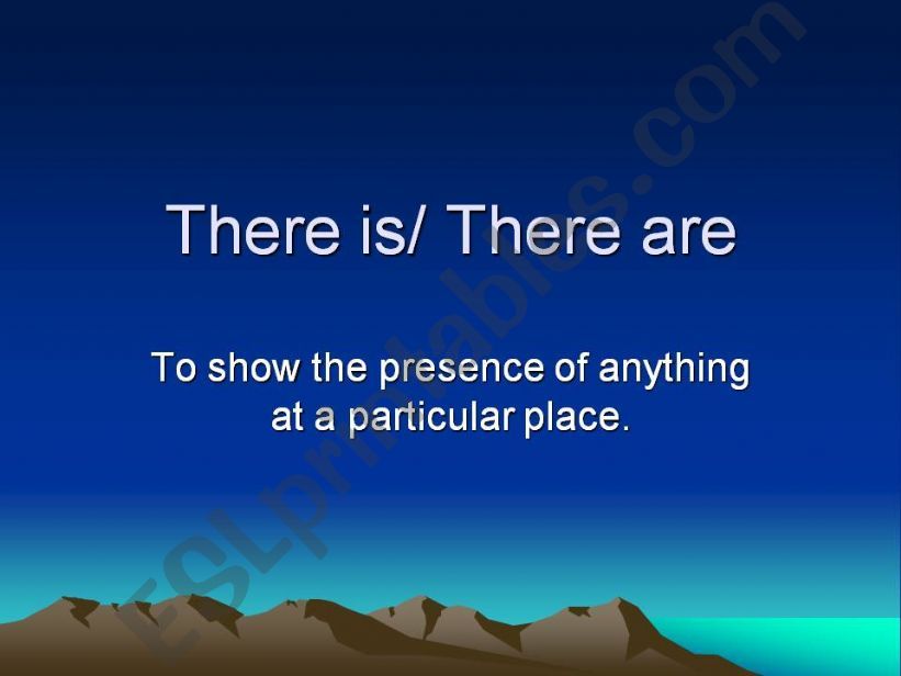 There is/ there are Grammar powerpoint