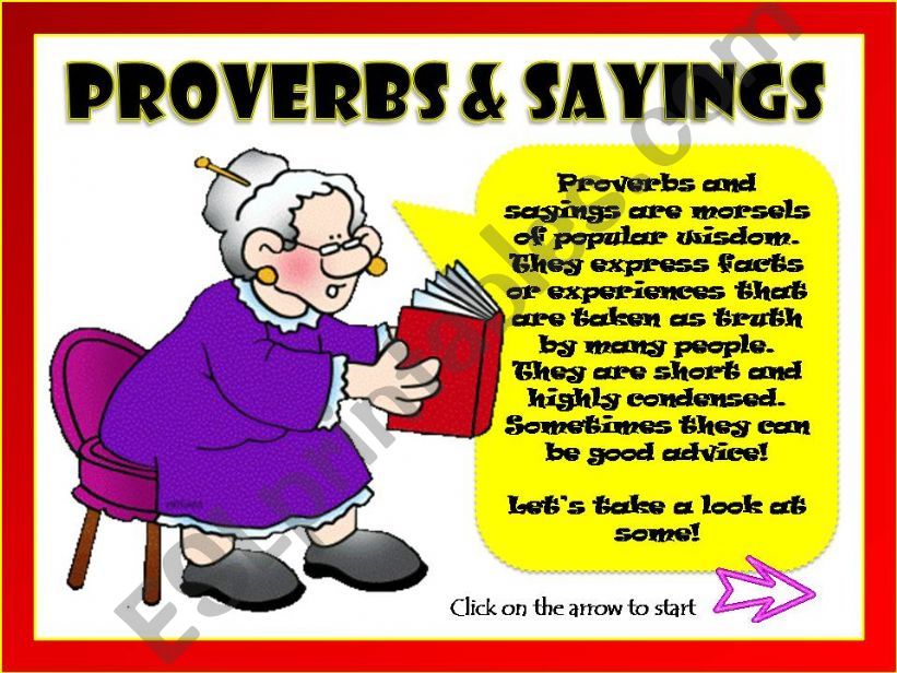 PROVERBS & SAYINGS  powerpoint