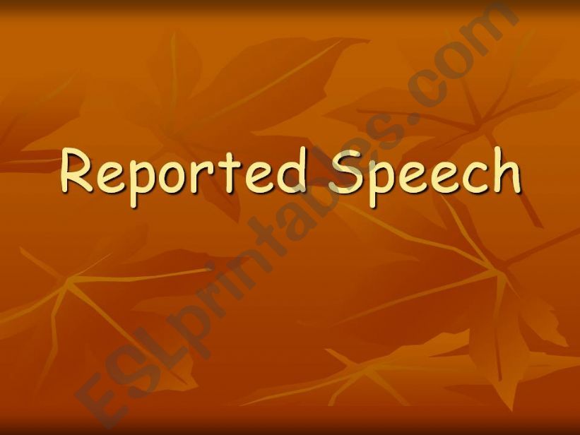 reported speech powerpoint