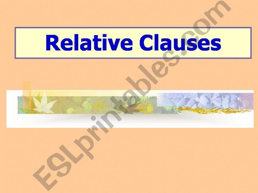 Relative Clauses powerpoint