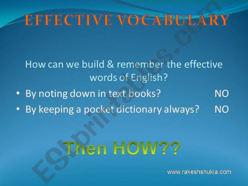 Effective Vocabulary Building Exercise