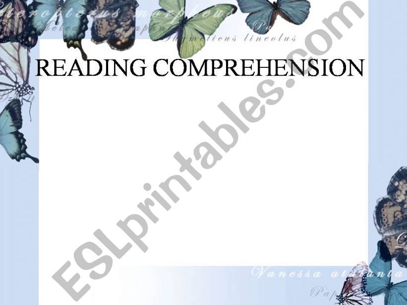 READING COMPREHENSION powerpoint