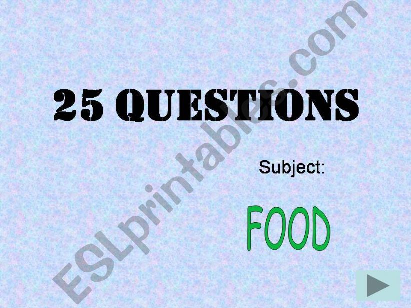 25 questions game powerpoint