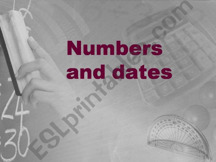 Numbers and dates powerpoint