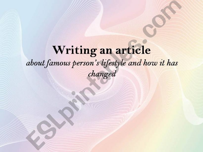 Writing an Article powerpoint