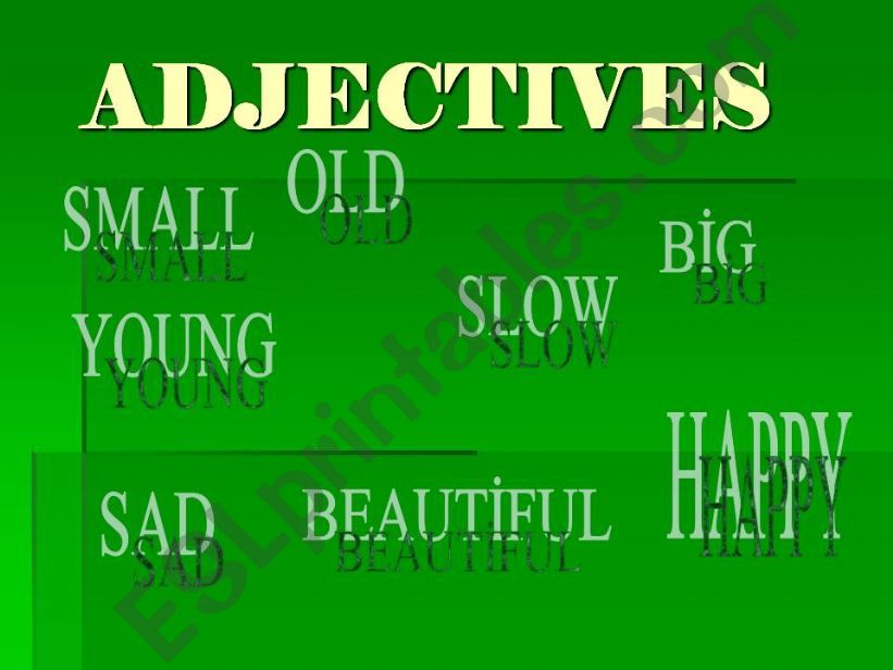 main adjectives powerpoint